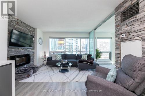 1807 - 10 Yonge Street, Toronto, ON - Indoor Photo Showing Living Room With Fireplace