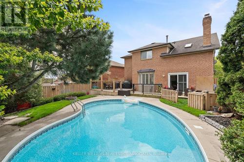 136 Meadow Drive, Orangeville, ON - Outdoor With In Ground Pool With Deck Patio Veranda With Backyard