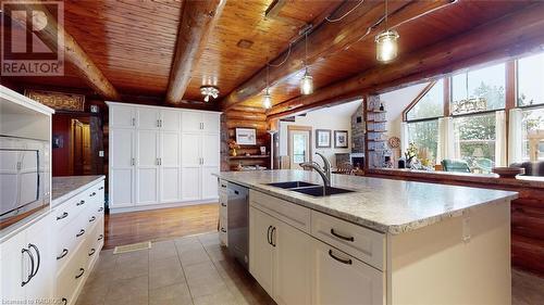 49 Widgeon Cove Road, Northern Bruce Peninsula, ON - Indoor Photo Showing Kitchen With Double Sink