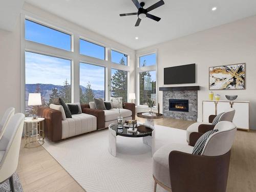 1736 Balsam Place, Kamloops, BC - Indoor Photo Showing Living Room With Fireplace