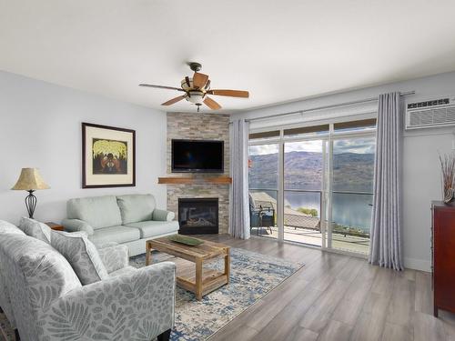 237-4350 Ponderosa Drive, Peachland, BC - Indoor Photo Showing Living Room With Fireplace