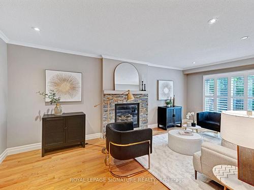 3095 Tours Rd, Mississauga, ON - Indoor Photo Showing Living Room With Fireplace
