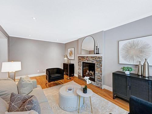 3095 Tours Rd, Mississauga, ON - Indoor Photo Showing Living Room With Fireplace
