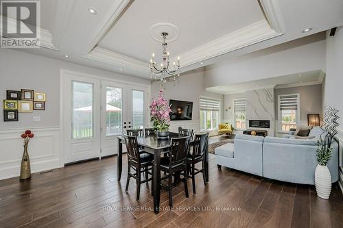 228 Tweedsdale Crescent, Oakville, ON - Indoor Photo Showing Dining Room With Fireplace