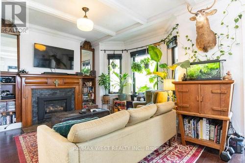 152 Dowling Avenue, Toronto, ON - Indoor Photo Showing Living Room With Fireplace