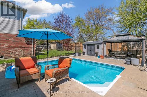 27 Russell Street, Halton Hills, ON - Outdoor With In Ground Pool With Deck Patio Veranda With Backyard
