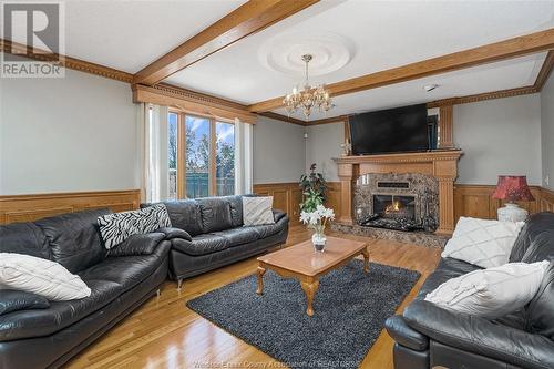 593 Dorset, Tecumseh, ON - Indoor Photo Showing Living Room With Fireplace