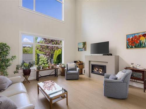 9262 Rideau Ave, North Saanich, BC - Indoor Photo Showing Living Room With Fireplace