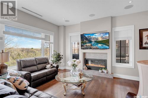 507 205 Fairford Street E, Moose Jaw, SK - Indoor Photo Showing Living Room With Fireplace