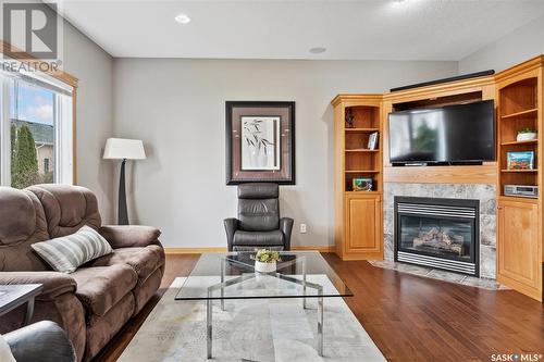 363 Pezer Cove, Saskatoon, SK - Indoor Photo Showing Living Room With Fireplace