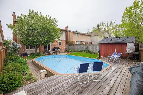 265 Fruitland Road, Stoney Creek, ON - Outdoor With Above Ground Pool With Deck Patio Veranda With Backyard