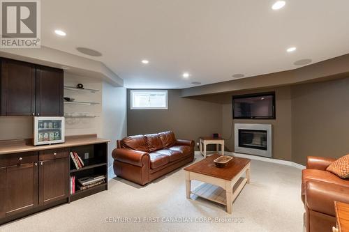 90 Carriage Hill Drive, London, ON - Indoor Photo Showing Basement With Fireplace