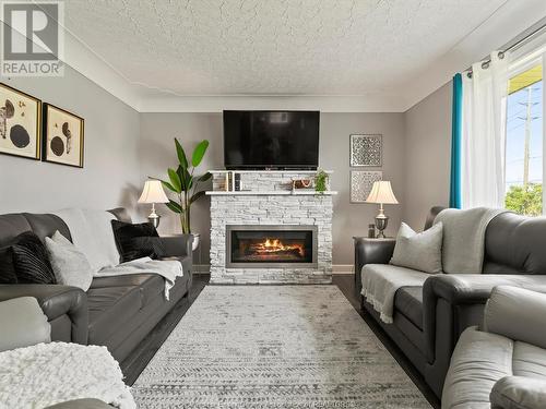 493 Highway 77, Leamington, ON - Indoor Photo Showing Living Room With Fireplace