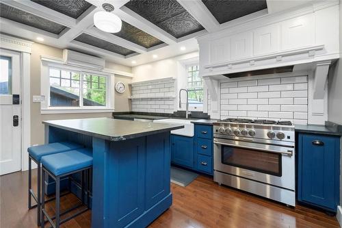 Kitchen View with Island - 266 Aberdeen Avenue, Hamilton, ON - Indoor Photo Showing Kitchen With Upgraded Kitchen