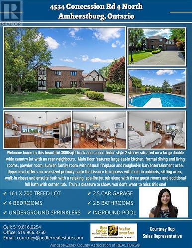 4534 Concession Rd 4 North, Amherstburg, ON - Outdoor With Above Ground Pool