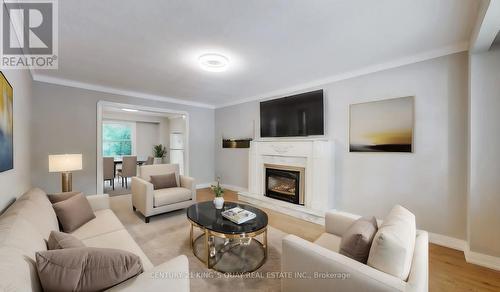 137 Lawrence Avenue E, Toronto, ON - Indoor Photo Showing Living Room With Fireplace