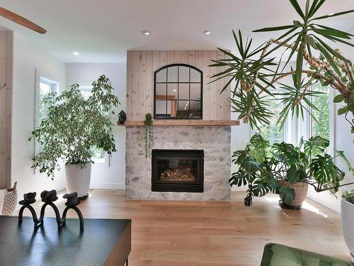 Salon - 10 Av. Des Buses, Saint-Sauveur, QC - Indoor Photo Showing Living Room With Fireplace