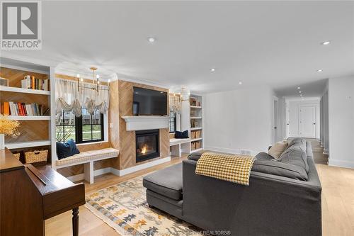 1300 Tanglewood, Lasalle, ON - Indoor Photo Showing Living Room With Fireplace