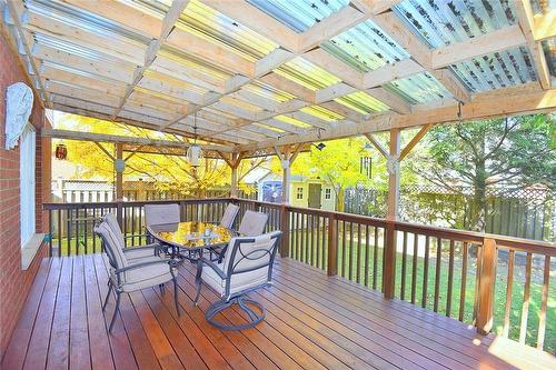 Covered to allow use even when raining. - 110 Highbury Drive, Stoney Creek, ON - Outdoor With Deck Patio Veranda With Exterior