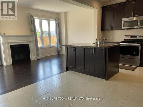 6 Callon Drive, Hamilton, ON - Indoor Photo Showing Kitchen With Fireplace