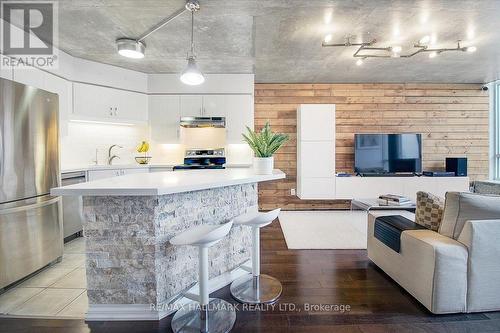 725 - 250 Manitoba Street, Toronto W06, ON - Indoor Photo Showing Kitchen With Upgraded Kitchen