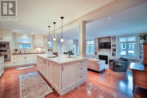 62 Roseview Avenue, Richmond Hill, ON - Indoor Photo Showing Kitchen With Fireplace With Upgraded Kitchen