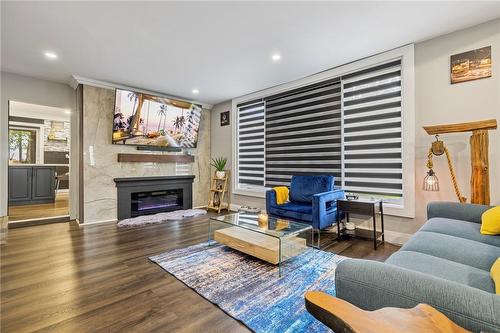 377 Book Road, Grimsby, ON - Indoor Photo Showing Living Room With Fireplace