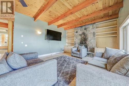 28 Goodman Road, Kawartha Lakes, ON - Indoor Photo Showing Living Room With Fireplace