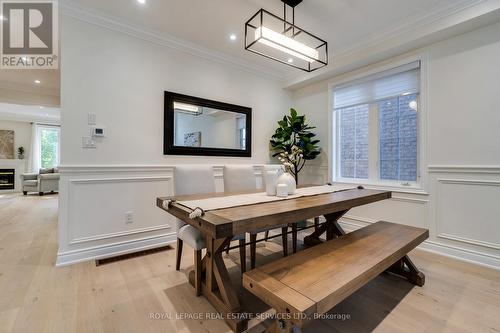 3306 Timeless Drive, Oakville, ON - Indoor Photo Showing Dining Room With Fireplace