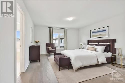 Virtually Staged Prime Bedroom - 100 Warrior Street, Ottawa, ON - Indoor Photo Showing Bedroom