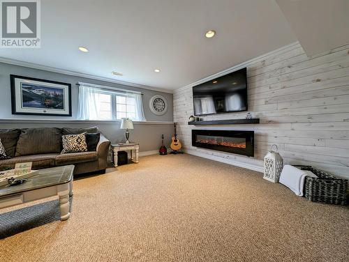 18 Burtons Road, Corner Brook, NL - Indoor Photo Showing Living Room With Fireplace