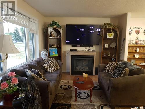 116 Naylor Avenue, Creelman, SK - Indoor Photo Showing Living Room With Fireplace