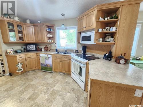 225 3Rd Street, North Weyburn, SK - Indoor Photo Showing Kitchen With Double Sink