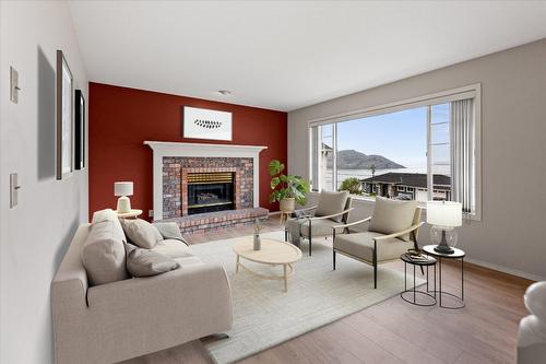 6133 Aitkens Road, Peachland, BC - Indoor Photo Showing Living Room With Fireplace