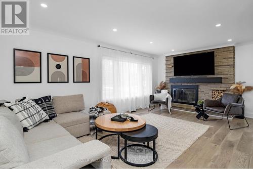 154 Cornwall Heights, Brampton, ON - Indoor Photo Showing Living Room With Fireplace