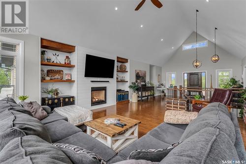 King Country Acreage, Dundurn Rm No. 314, SK - Indoor Photo Showing Living Room With Fireplace