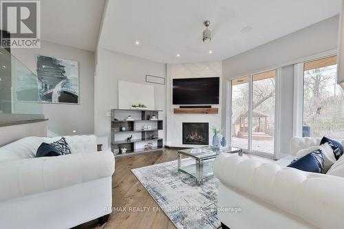 1144 Streambank Drive, Mississauga, ON - Indoor Photo Showing Living Room With Fireplace