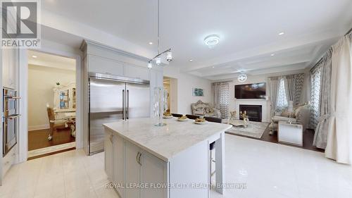 147 Wainfleet Crescent, Vaughan, ON - Indoor Photo Showing Kitchen With Fireplace