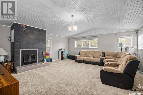 1010 Riverside Drive, Prince Albert, SK - Indoor Photo Showing Living Room With Fireplace