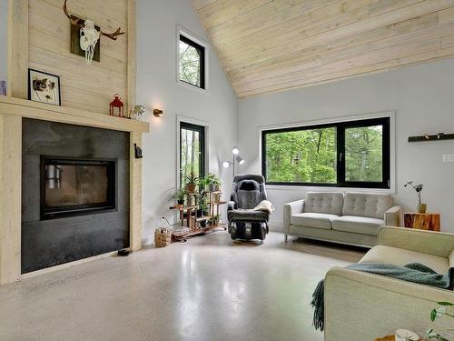 Living room - 8 Ch. Grace, Arundel, QC - Indoor Photo Showing Living Room With Fireplace