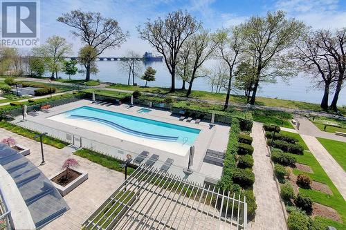 417 - 3500 Lakeshore Road W, Oakville, ON - Outdoor With In Ground Pool With View