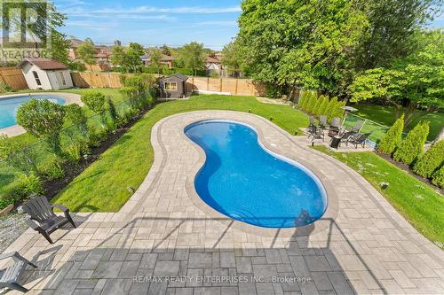 3607 Swirlingleaves Crescent, Mississauga, ON - Outdoor With In Ground Pool With Deck Patio Veranda With Backyard