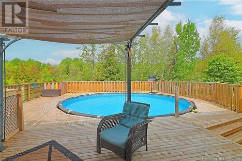 5 Entlebucher Court, Fredericton, NB - Outdoor With Above Ground Pool With Deck Patio Veranda With Exterior