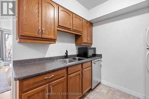 304 - 3355 Sandwich Street, Windsor, ON - Indoor Photo Showing Kitchen With Double Sink