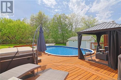 1460 Lincoln Road, Fredericton, NB - Outdoor With Above Ground Pool With Deck Patio Veranda With Exterior