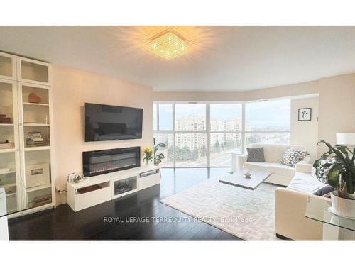 1408-90 Dale Ave, Toronto, ON - Indoor Photo Showing Living Room With Fireplace