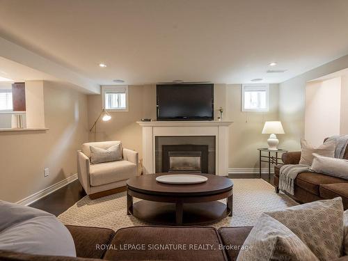 885 Royal York Rd, Toronto, ON - Indoor Photo Showing Living Room With Fireplace