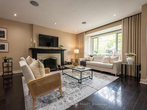 885 Royal York Rd, Toronto, ON - Indoor Photo Showing Living Room With Fireplace