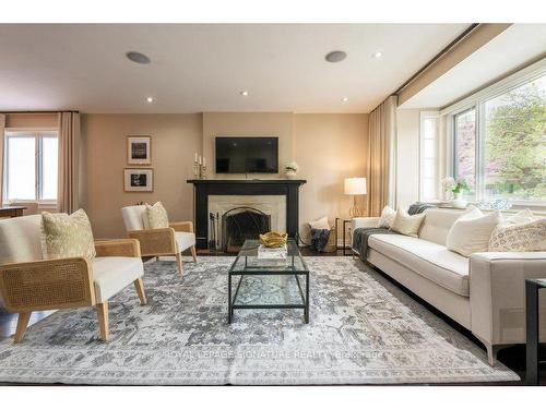 885 Royal York Rd, Toronto, ON - Indoor Photo Showing Living Room With Fireplace