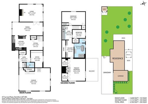 Layout. house square footage minus the garage square footage is 2306. Main floor is 1194 sq ft - 47 Ivy Lea Place, Hamilton, ON - Other